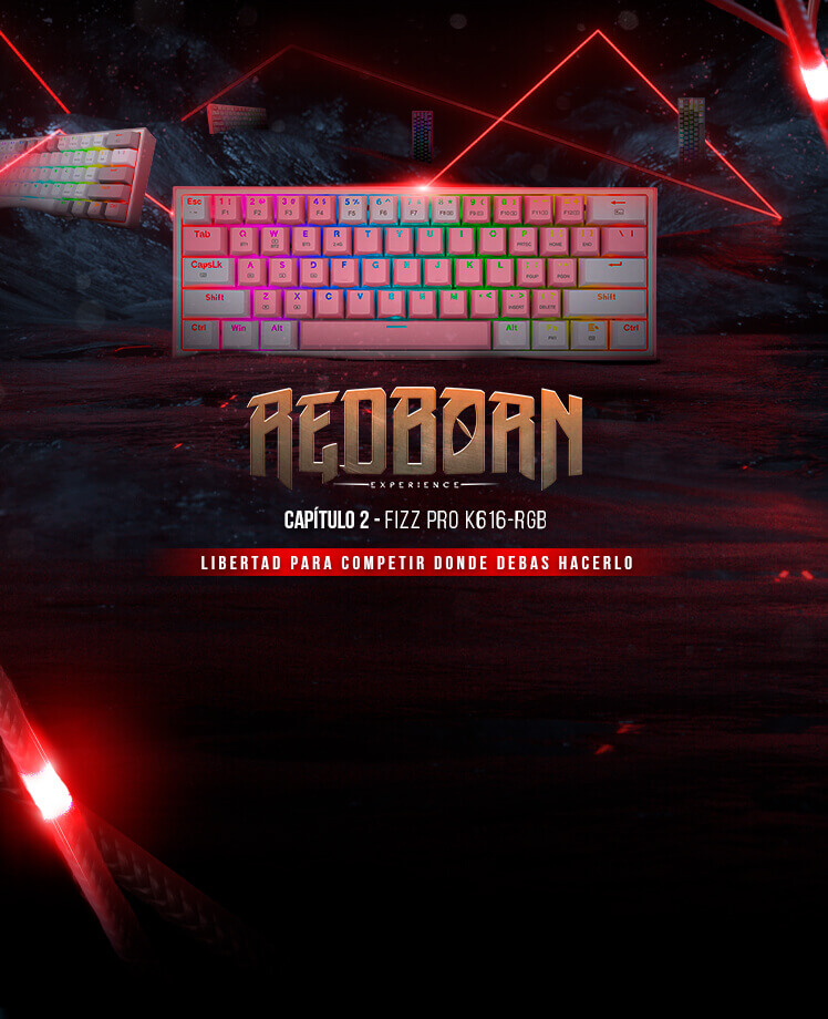 Redragon fizz teclado 60% inalámbrico blanco