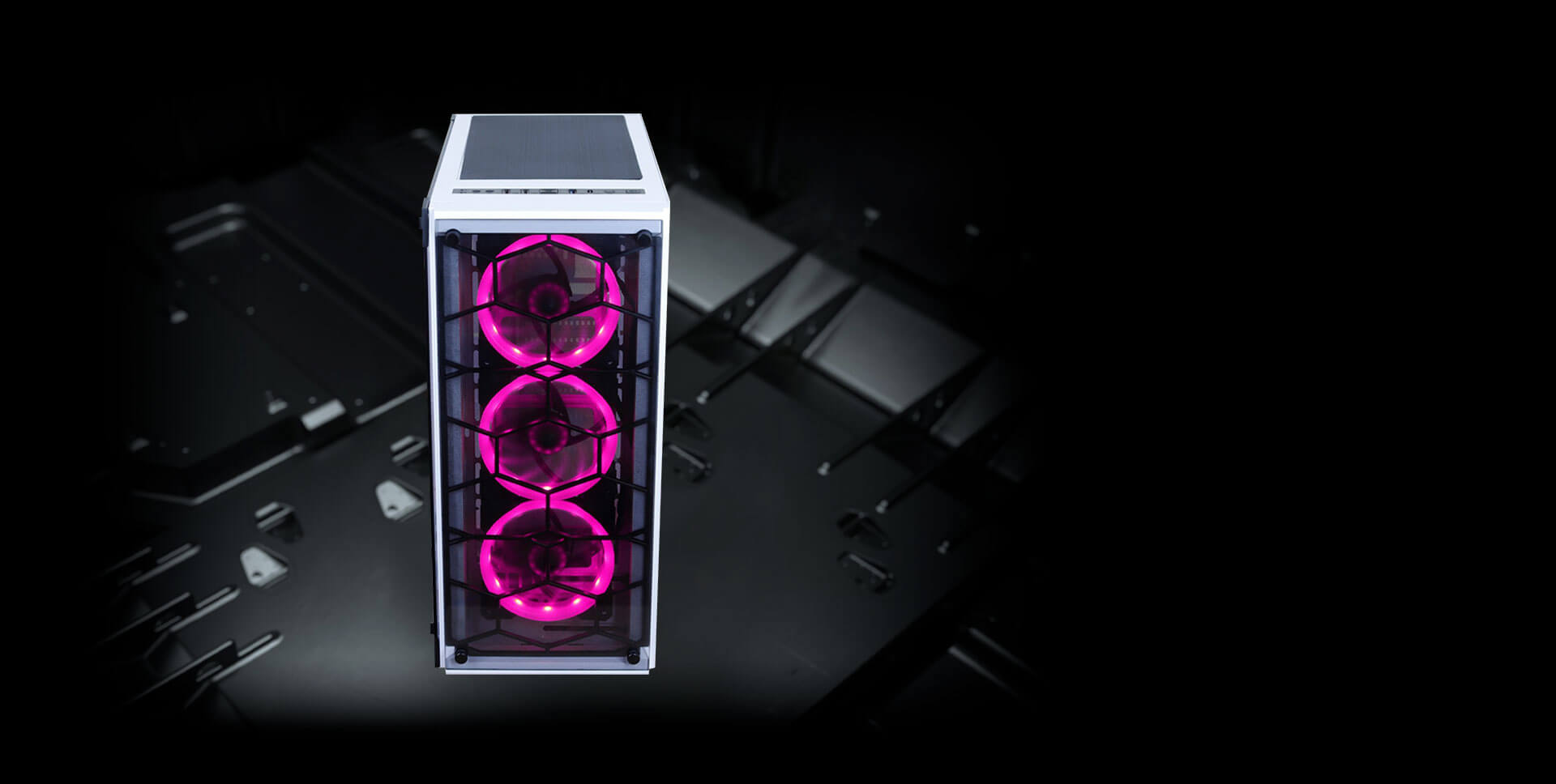 Redragon Wheel Jack GC-606 RGB Gaming PC Case Cabinet, Mid Tower, Glass Front and Side 11 Wheeljack white