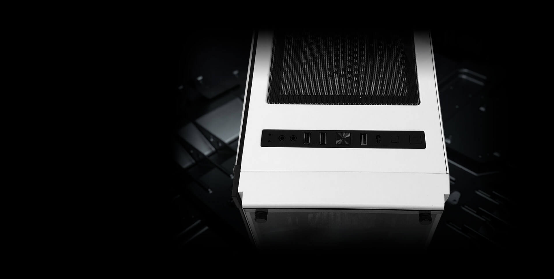 Redragon Wheel Jack GC-606 RGB Gaming PC Case Cabinet, Mid Tower, Glass Front and Side 12 Wheeljack white