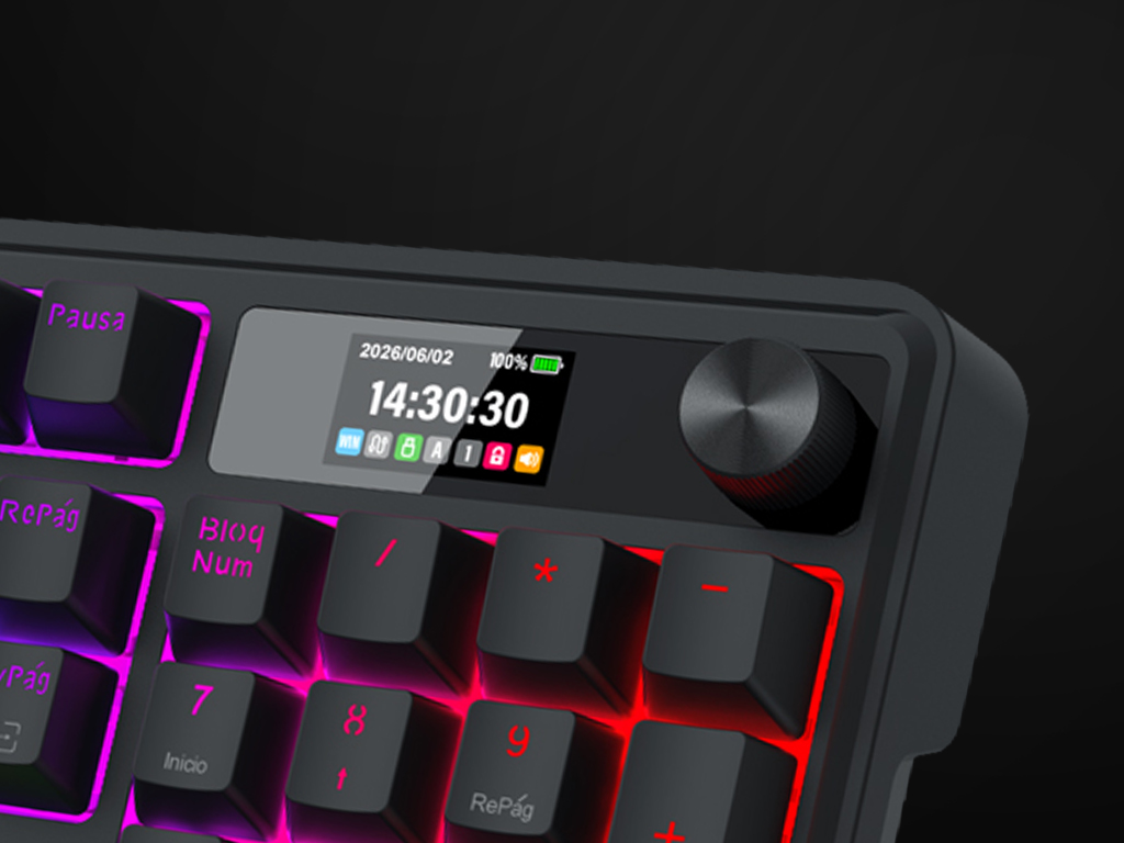 Pantalla LCD y perilla multifunción del teclado Eisa LCD XL K726RGB-PRO