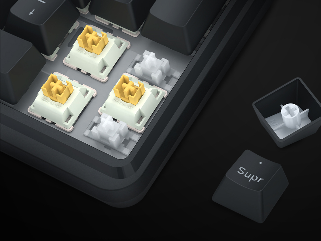 Switches lineales Yolk hot-swap del teclado Eisa LCD XL K726RGB-PRO
